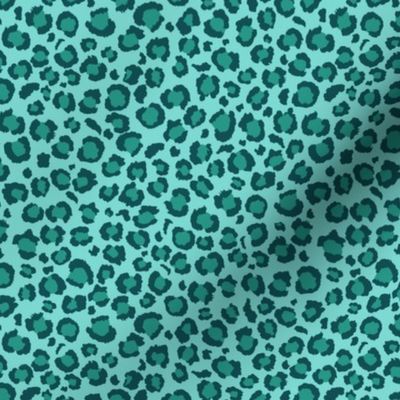 Leopard Print in Ocean Lagoon Blue | Small Scale  Animal Print