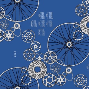 Beautiful bicycle parts 2024 tea towel calendar - dark blue