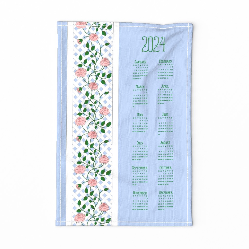 2024 Lattice Rose Calendar - blue