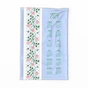 2024 Lattice Rose Calendar - blue