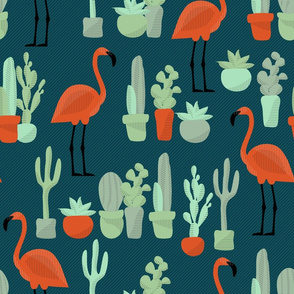 Cacti and Flamingo