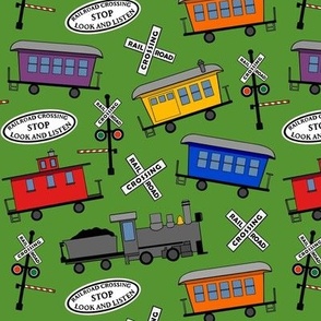 Trains on Green - medium scale 