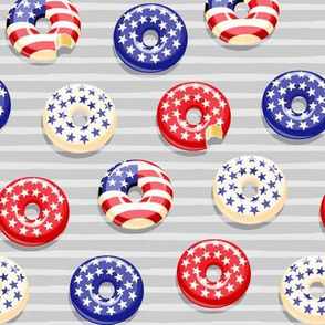 Stars and Stripes - Flag Donuts - Grey stripes LAD19