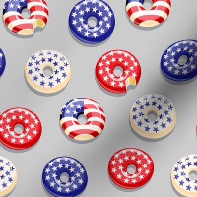 Stars and Stripes - Flag Donuts - Grey LAD19