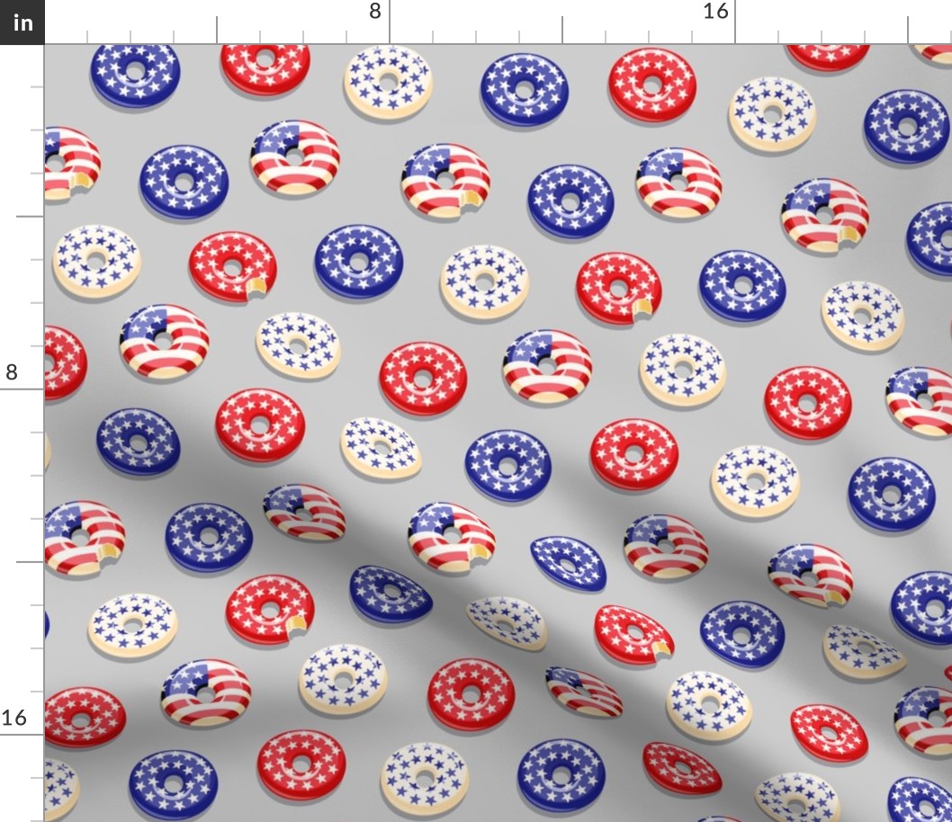 Stars and Stripes - Flag Donuts - Grey LAD19