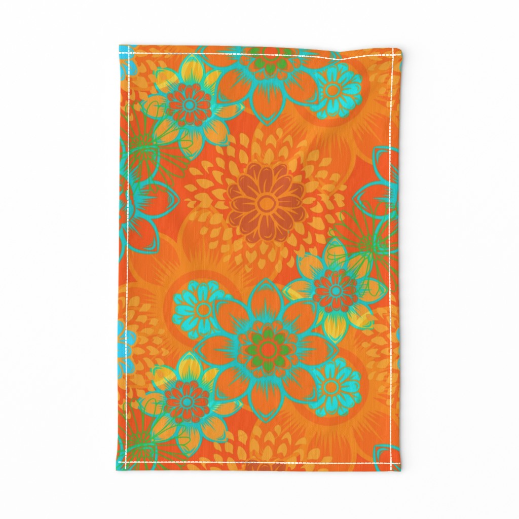 Orange Mod Floral