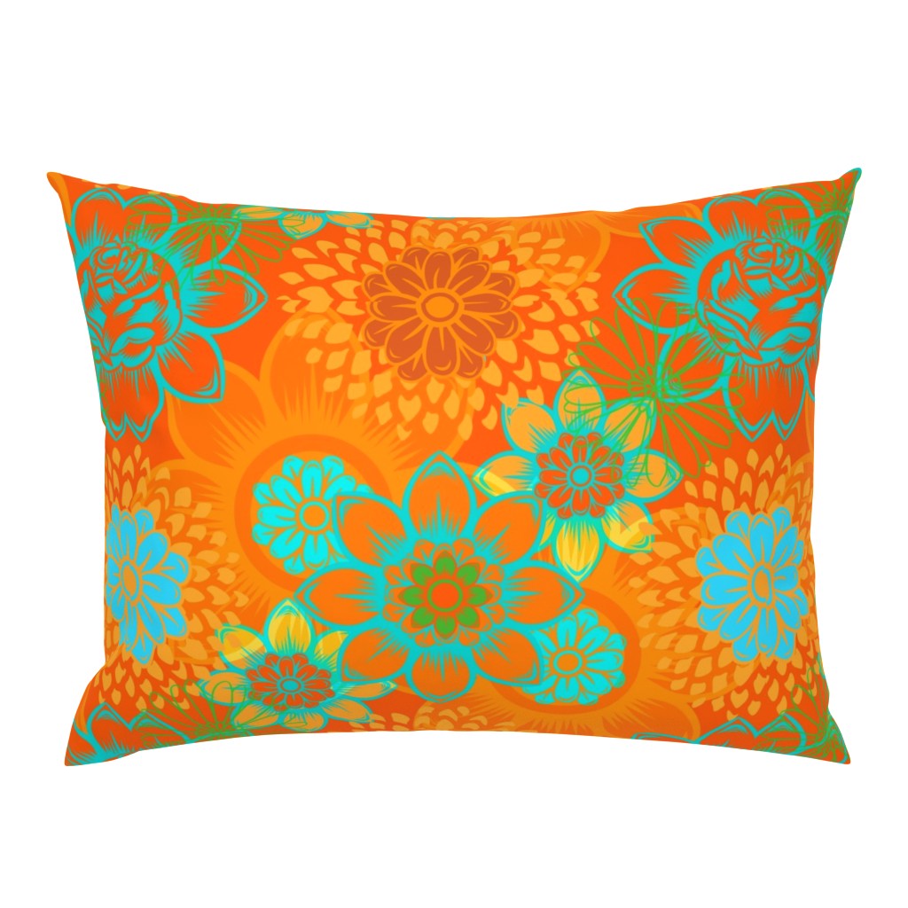 Orange Mod Floral