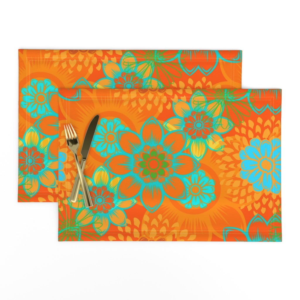 Orange Mod Floral