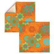 Orange Mod Floral