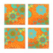 Orange Mod Floral