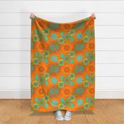 Orange Mod Floral