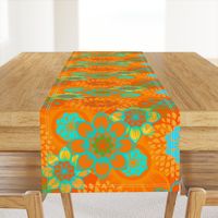 Orange Mod Floral