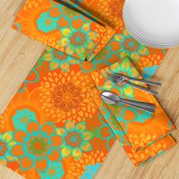 Orange Mod Floral