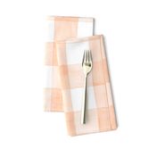 Peach Fuzz Watercolor Gingham - Large Scale - Buffalo Plaid Checkers Apricot Orange Pantone 2024 Color of the Year