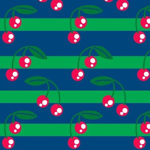 Nautical cherry  2-Navy & Green 