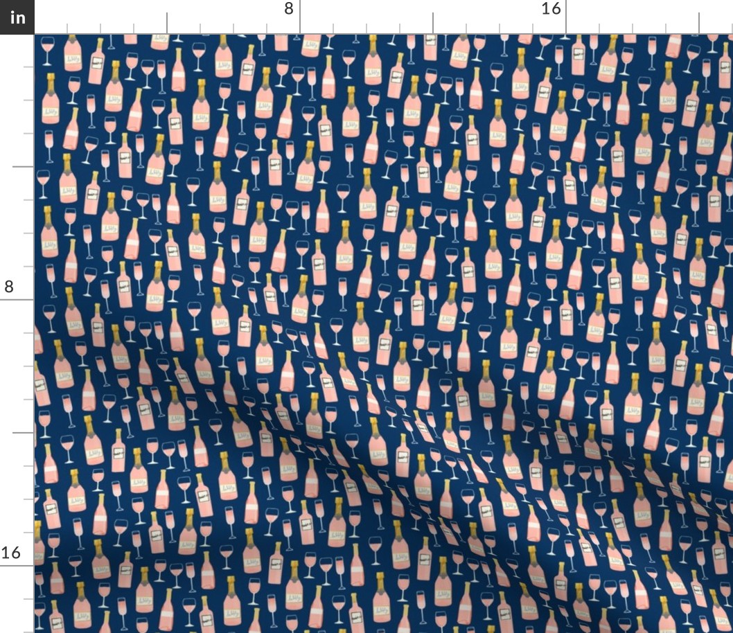 SMALL - rosé all day wine fabric brunch navy