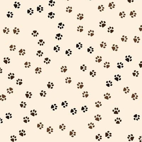 Cat Paw Print Paths on Beige