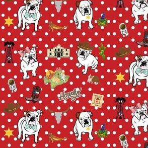 TXPOTATOES English Bulldogs Fabric 