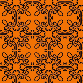 mehndi burnt orange tiles -- large