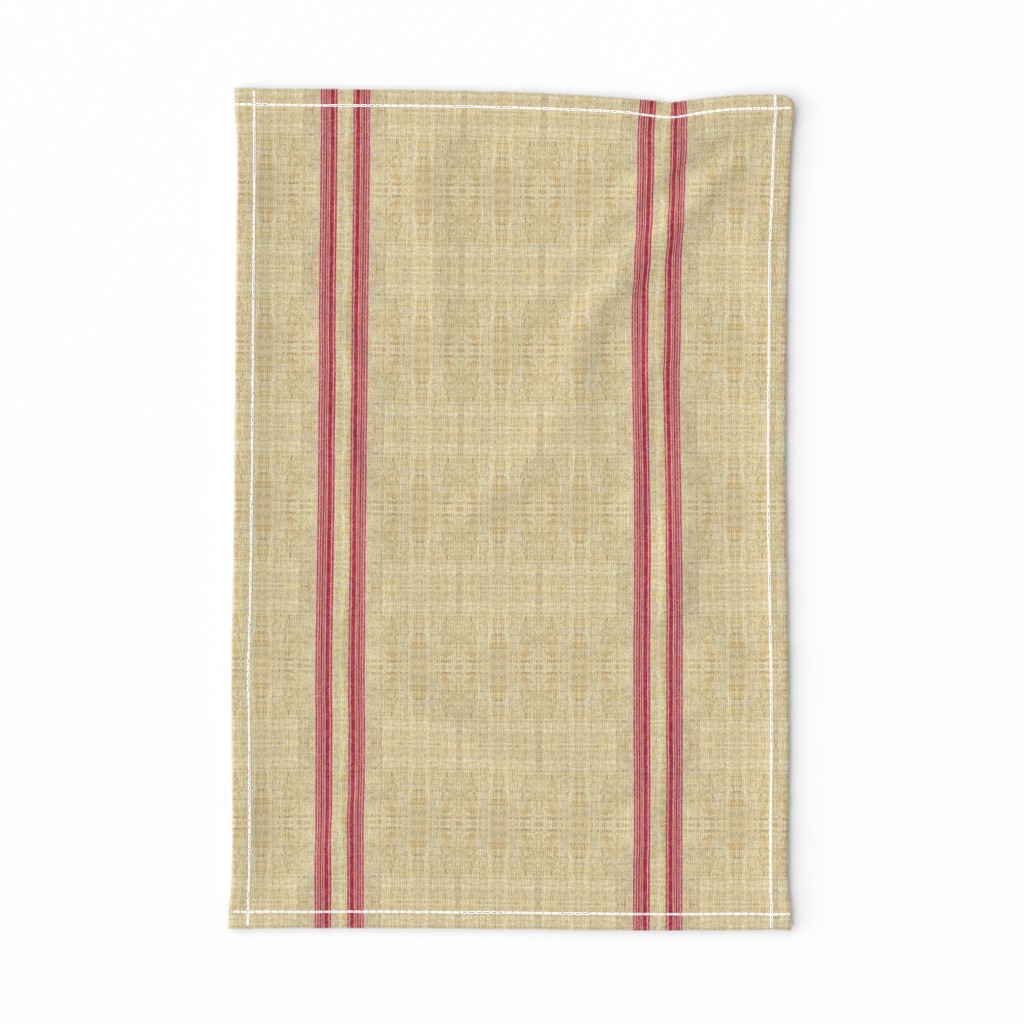 Faux Grain sack Red Ticking