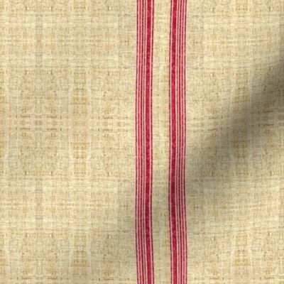 Faux Grain sack Red Ticking