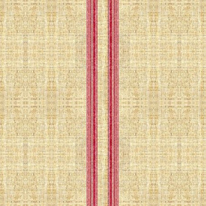 Faux Grain sack Red Ticking