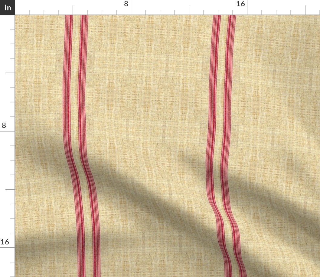 Faux Grain sack Red Ticking