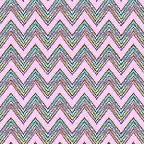 Zig zag pink flame stitch 