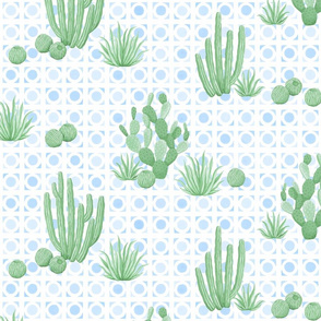 Modern Desert Cactus - blue