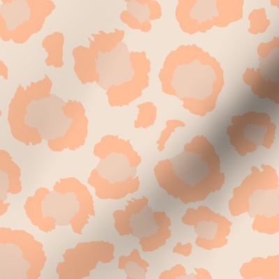 Leopard Spots Print - Large Scale - Peach Fuzz Spots and Apricot Background Animal Print