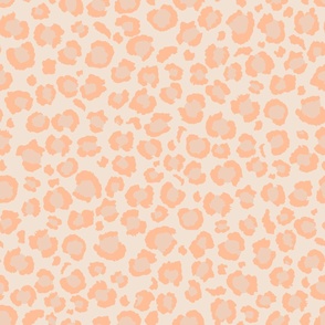 Leopard Spots Print - Large Scale - Peach Fuzz Spots and Apricot Background Animal Print