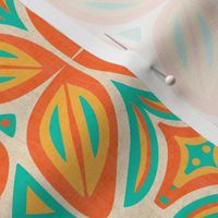 Abstract Bohemian Butterfly in Turquoise and Orange