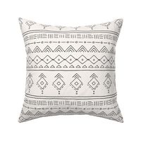 Minimal mudcloth bohemian ethnic abstract indian summer aztec design off white black