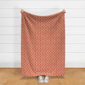 Abstract Bohemian Butterfly in Orange Pink and Olive