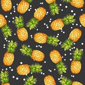 Summer Pineapple Dots in Gray V02