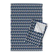 Little Sailboats and Triangles on Midnight Blue