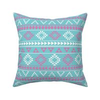 Pink and Blue Aztec