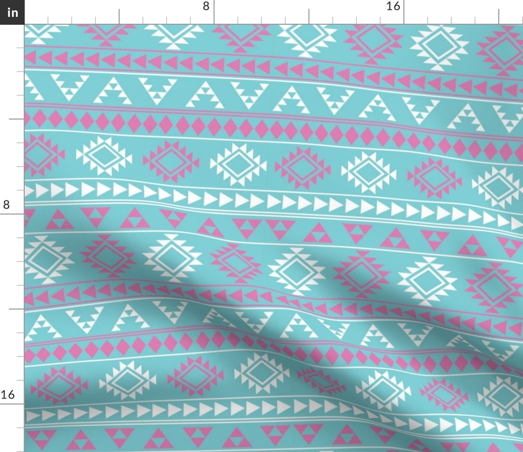 Pink and Blue Aztec