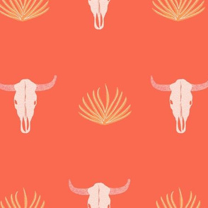 Coral cow skull repeat