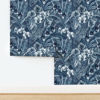 Indigo Batik Bohemian Orchids