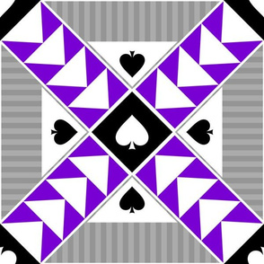 12" Wild Goose Chase Quilt Block Asexual Pride