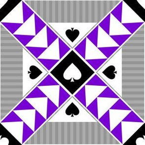 6" Wild Goose Chase Quilt Block Asexual Pride