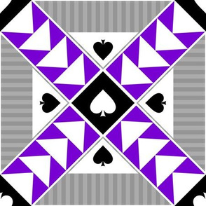 9" Wild Goose Chase Quilt Block Asexual Pride