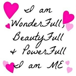 I am / Girl-Woman / Affirmations Hearts     