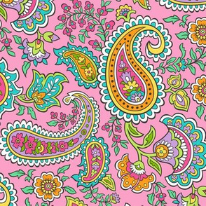 Bohemian Paisley on Pink