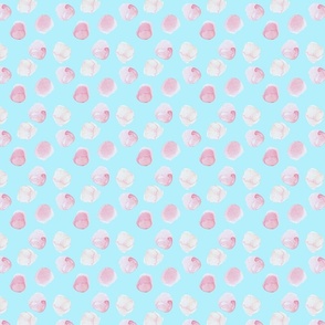  small Blush hand drawn watercolor dots on turquoise - Mix & Match