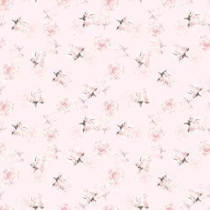 Small Lush  florals - on pink