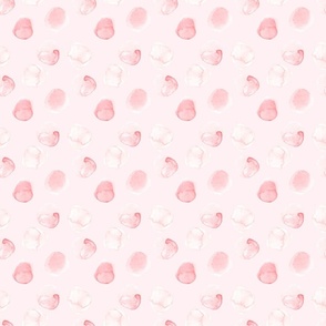 Small Blush hand drawn watercolor dots on blush pink - Mix & Match