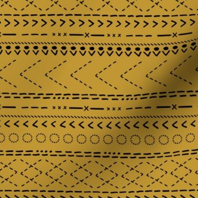 Minimal mudcloth bohemian mayan abstract indian summer aztec design mustard ochre yellow