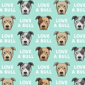 Pit Bull Pitbull Love Peace Blue Spoonflower Fabric by the Yard 